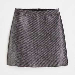 H&M Silver A-line Skirt Size 8 BNWT
